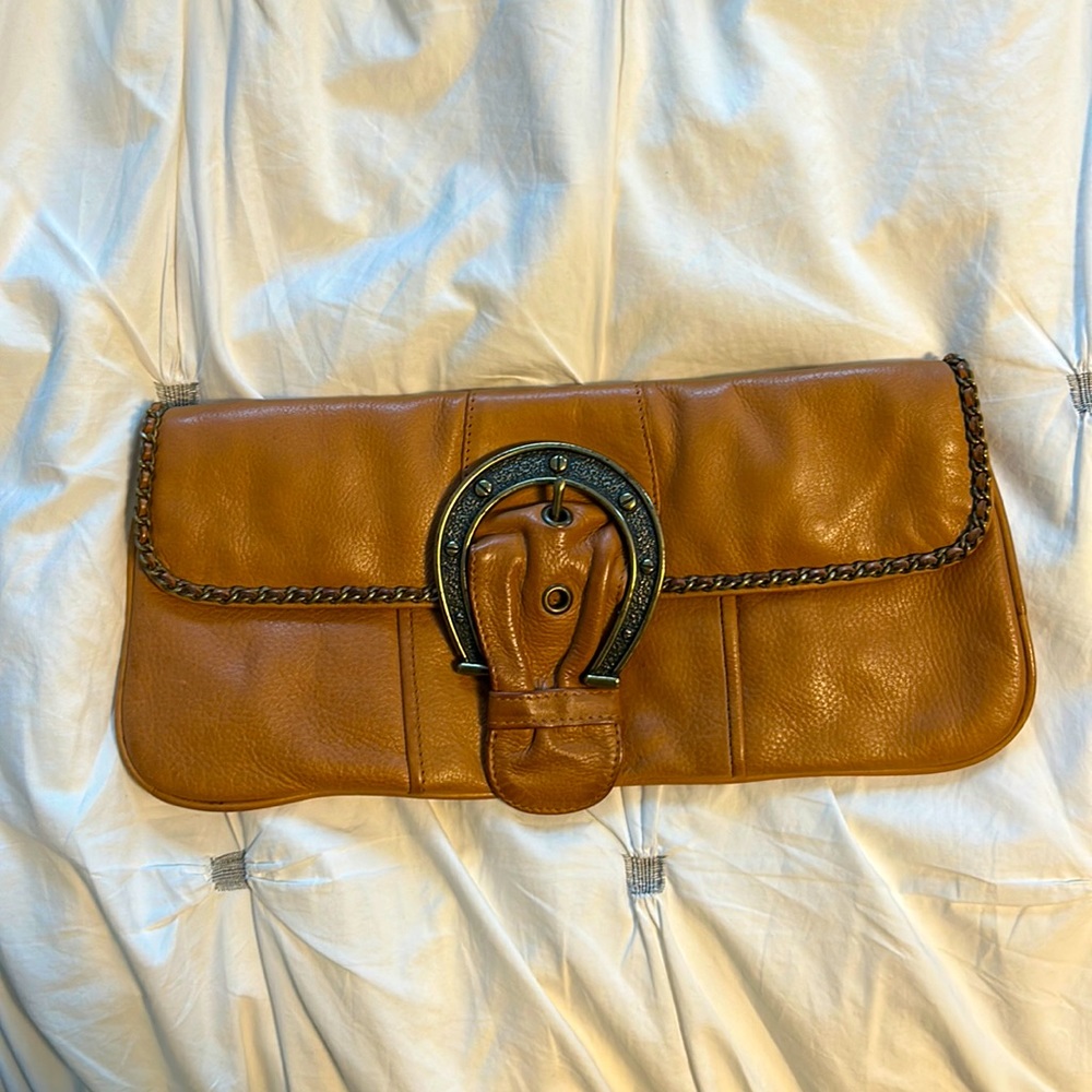 Betsy Johnson leather clutch